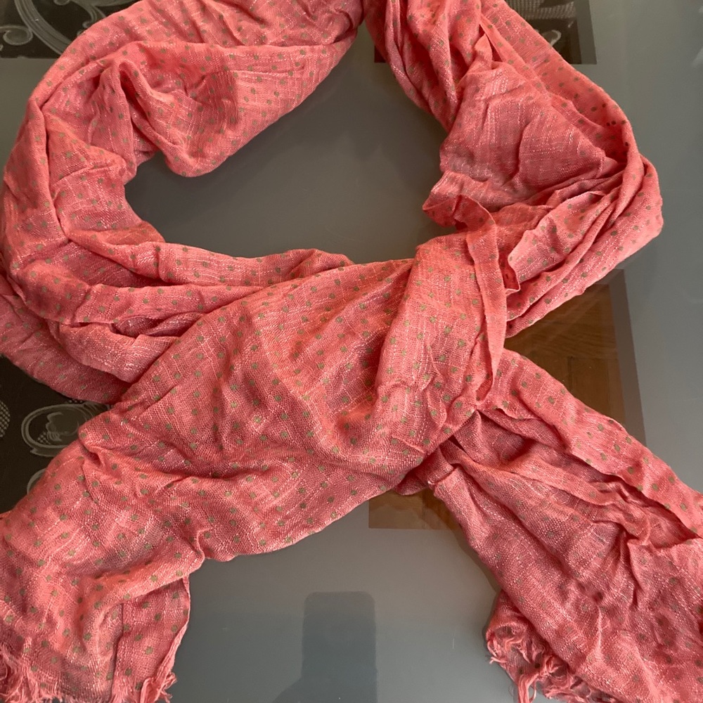 Long pink scarf